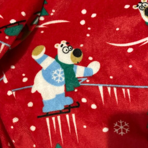 Christmas Fleece Pajama Pants Red Soft Moose Polar Bear Lounge Holiday Small - Picture 8 of 11